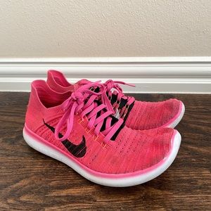 NEON PINK Nike Free Athletic Shoes